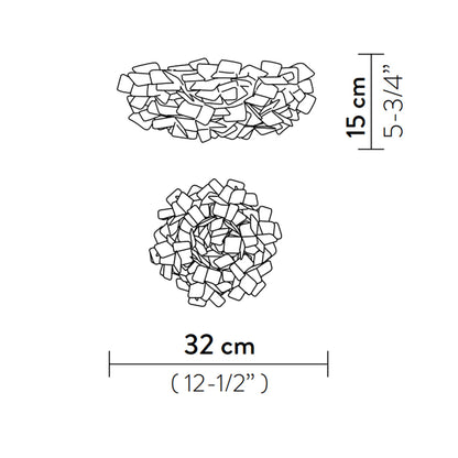 Clizia Mama Non Mama LED Flush Mount Ceiling Light - line drawing.