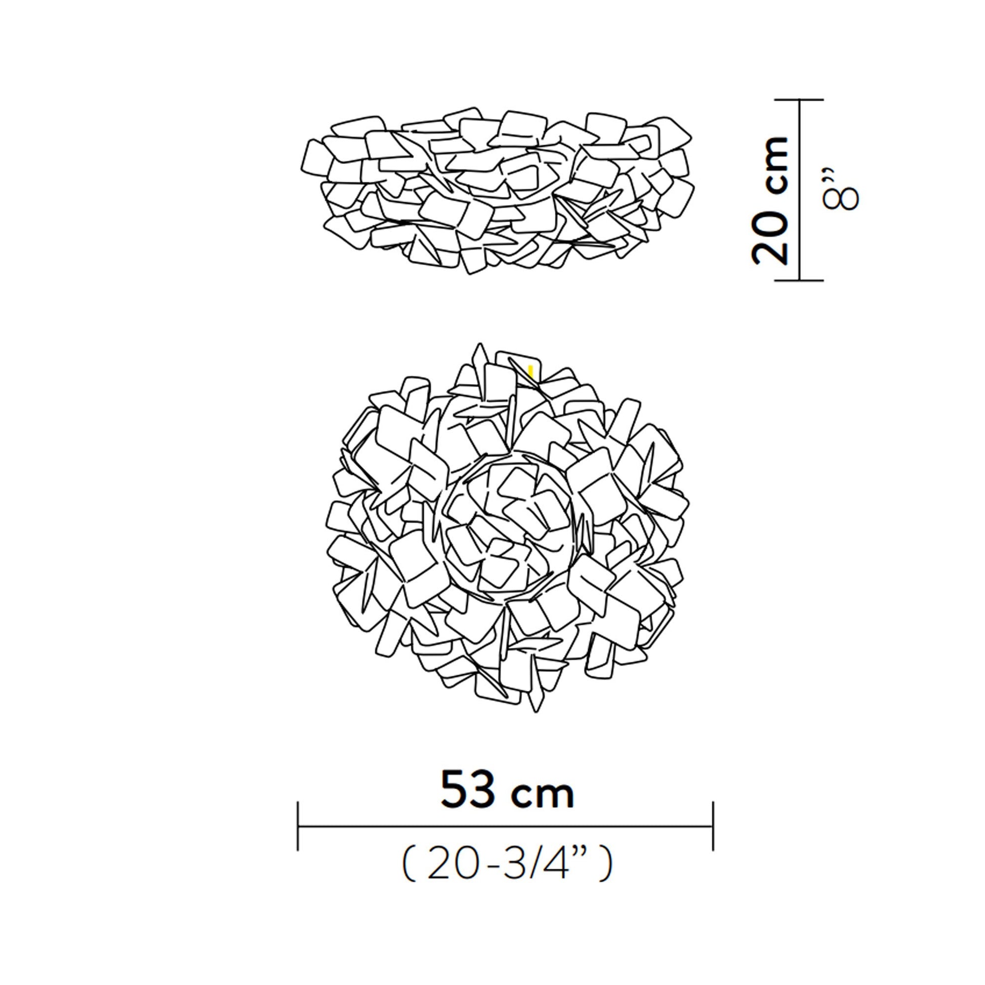 Clizia Mama Non Mama LED Flush Mount Ceiling Light - line drawing.