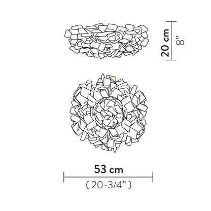 Clizia Mama Non Mama LED Flush Mount Ceiling Light - line drawing.