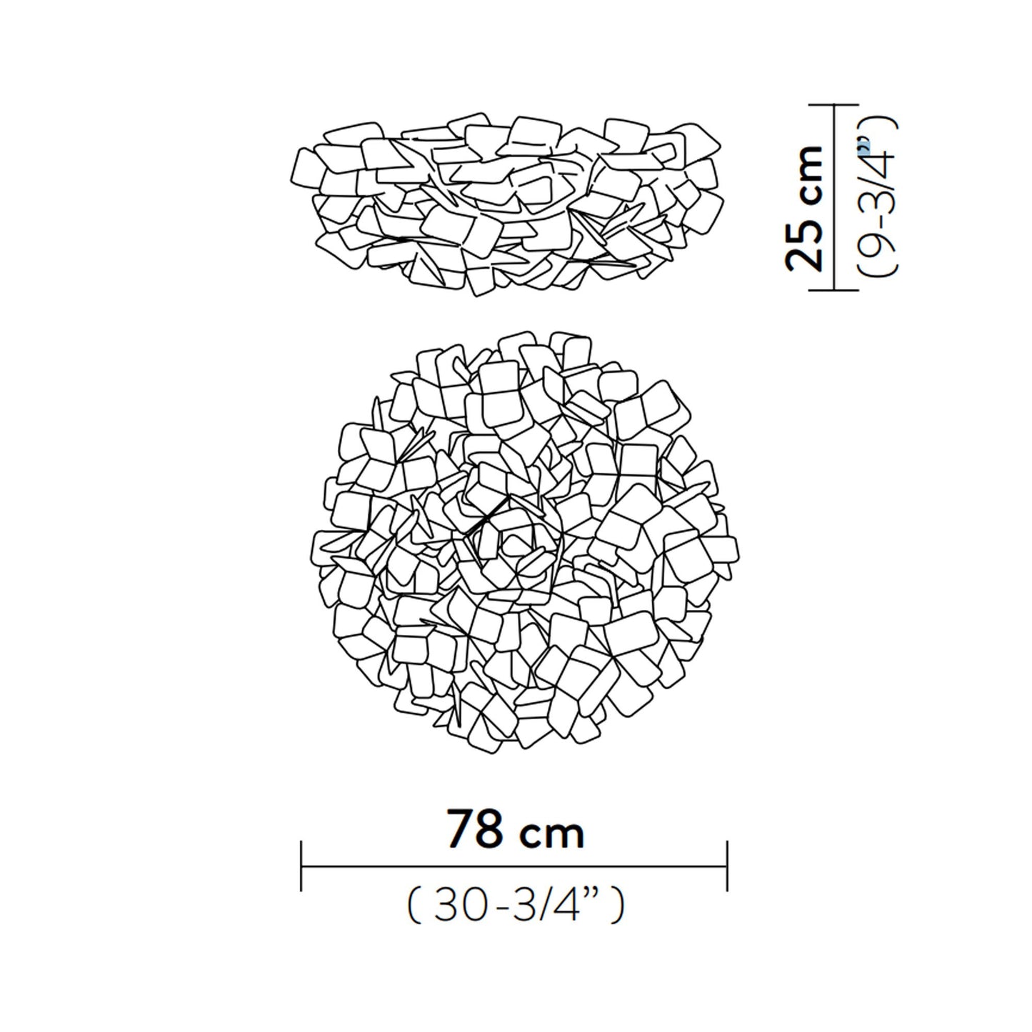 Clizia Mama Non Mama LED Flush Mount Ceiling Light - line drawing.
