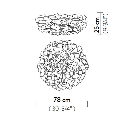 Clizia Mama Non Mama LED Flush Mount Ceiling Light - line drawing.