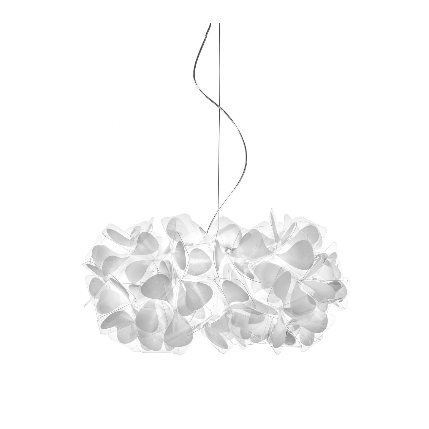 Clizia Mama Non Mama LED Pendant Light in White - Transparent Cable (Small).