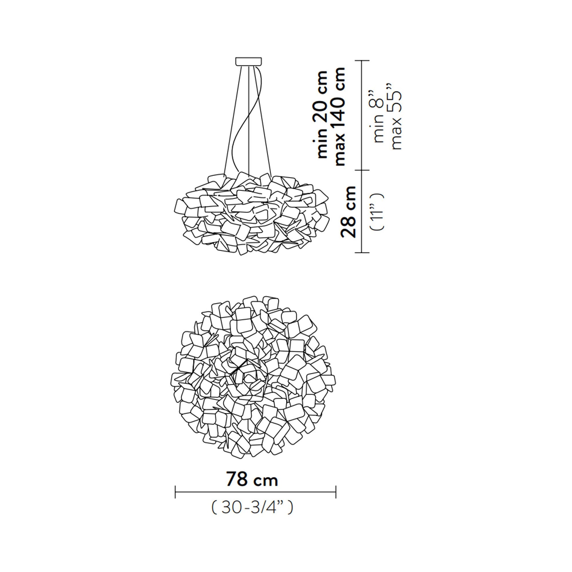 Clizia Mama Non Mama LED Pendant Light - line drawing.