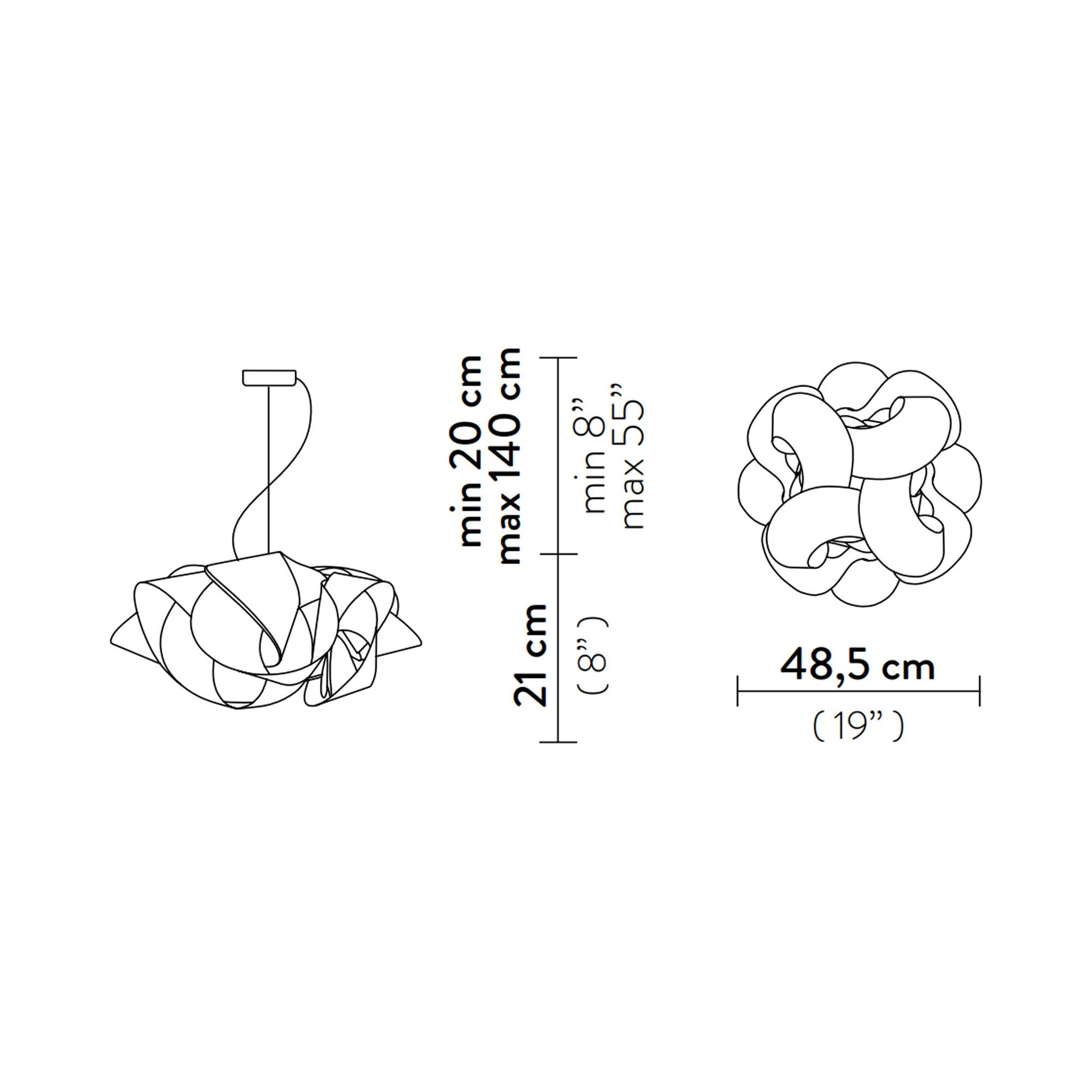 Fabula LED Pendant Light - line drawing.