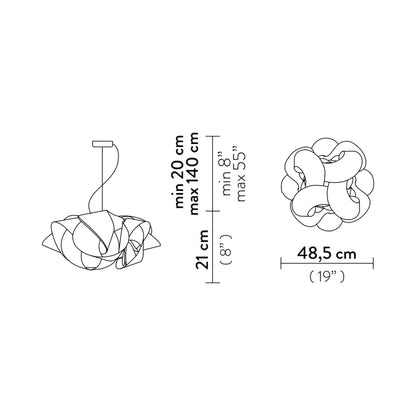 Fabula LED Pendant Light - line drawing.