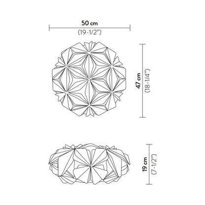 La Vie LED Ceiling / Wall Light - line drawing.