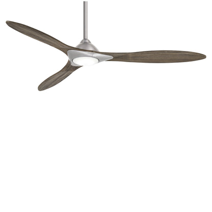 Sleek LED Ceiling Fan in Brushed Nickel.