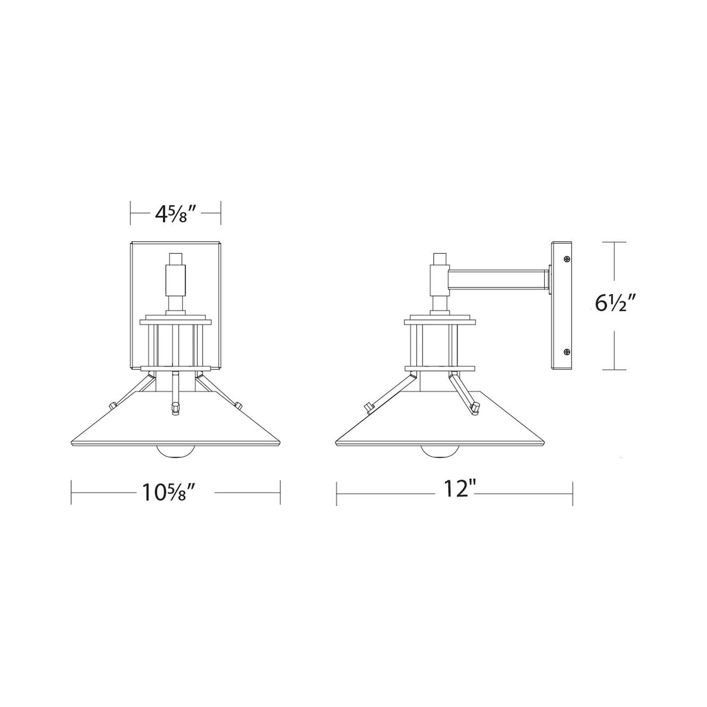 Sleepless Outdoor LED Wall Light - line drawing.