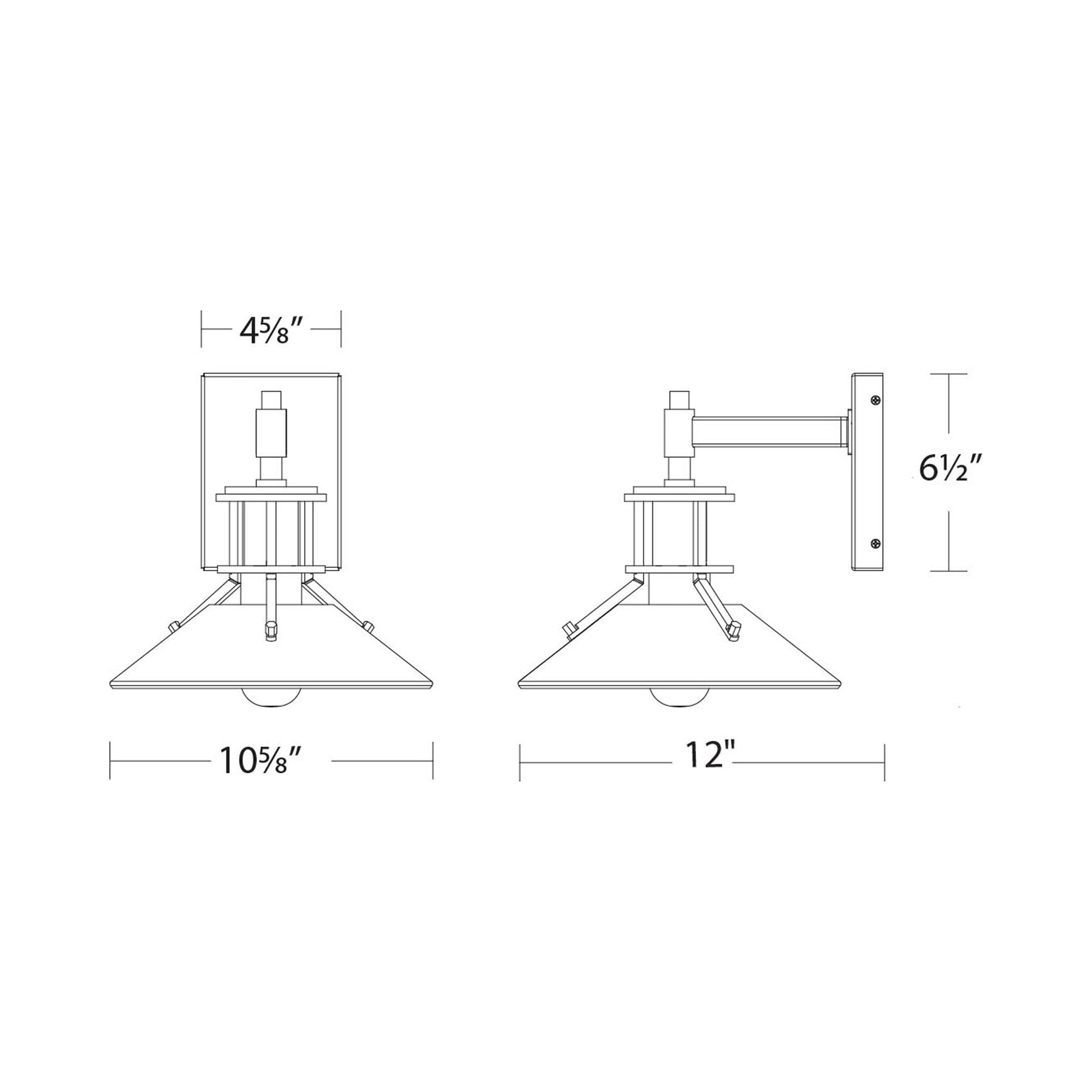 Sleepless Outdoor LED Wall Light - line drawing.