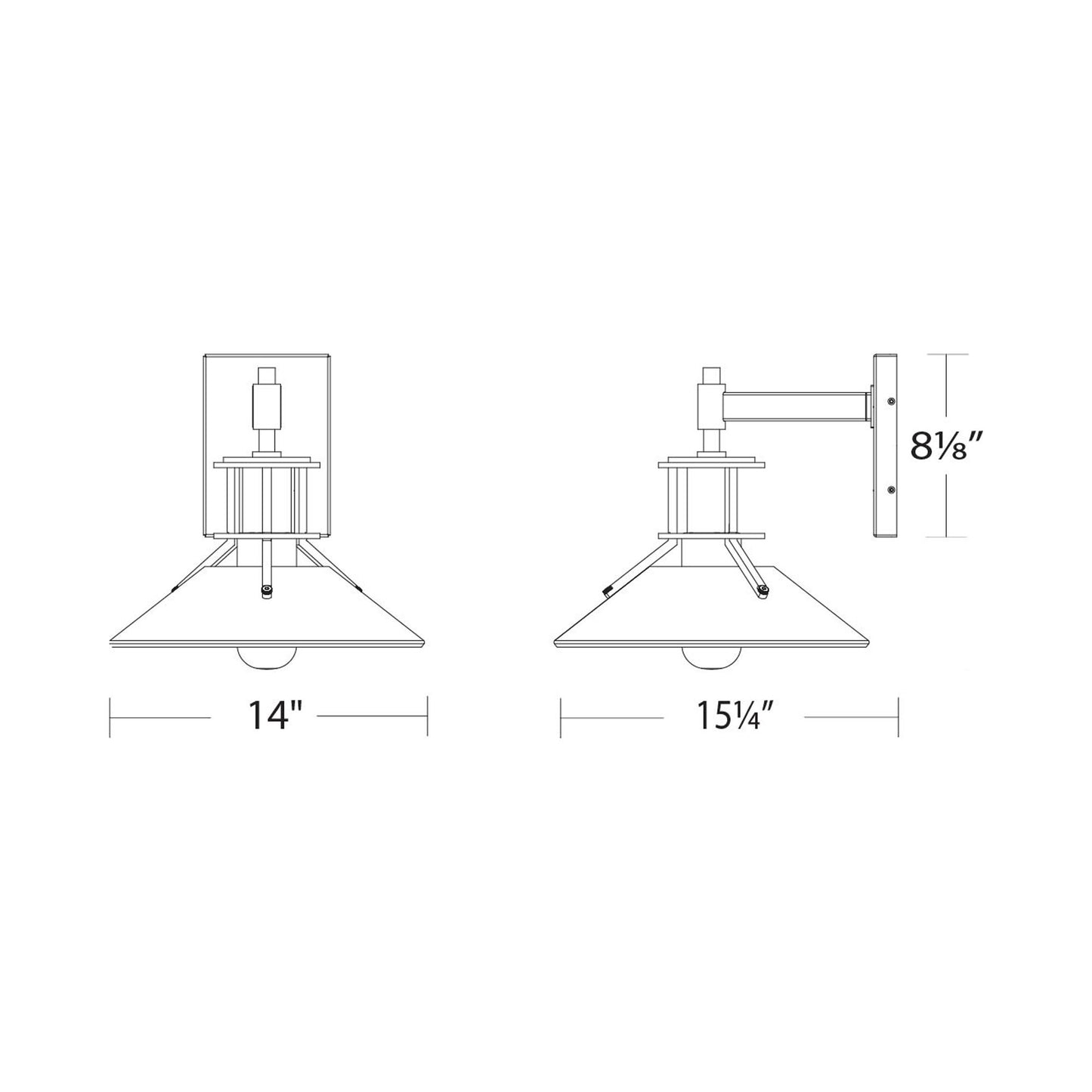 Sleepless Outdoor LED Wall Light - line drawing.