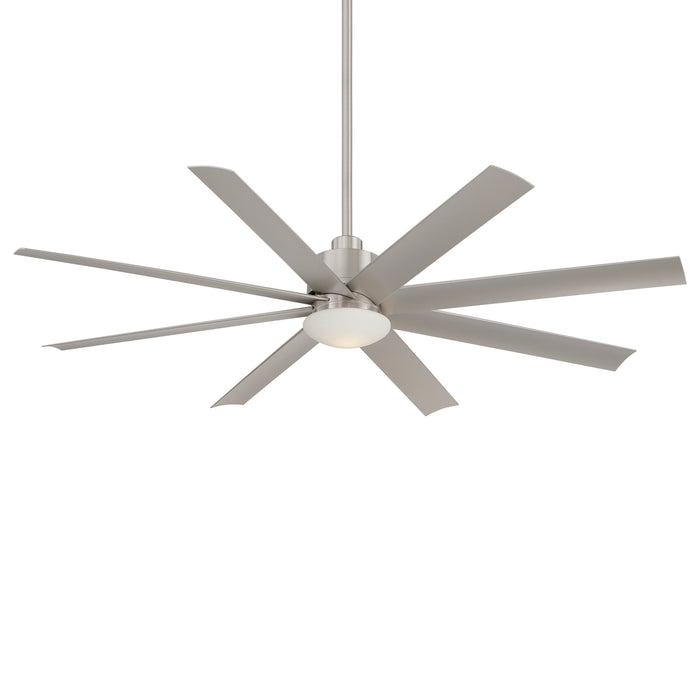 Slipstream Outdoor LED Ceiling Fan in Brushed Nickel.