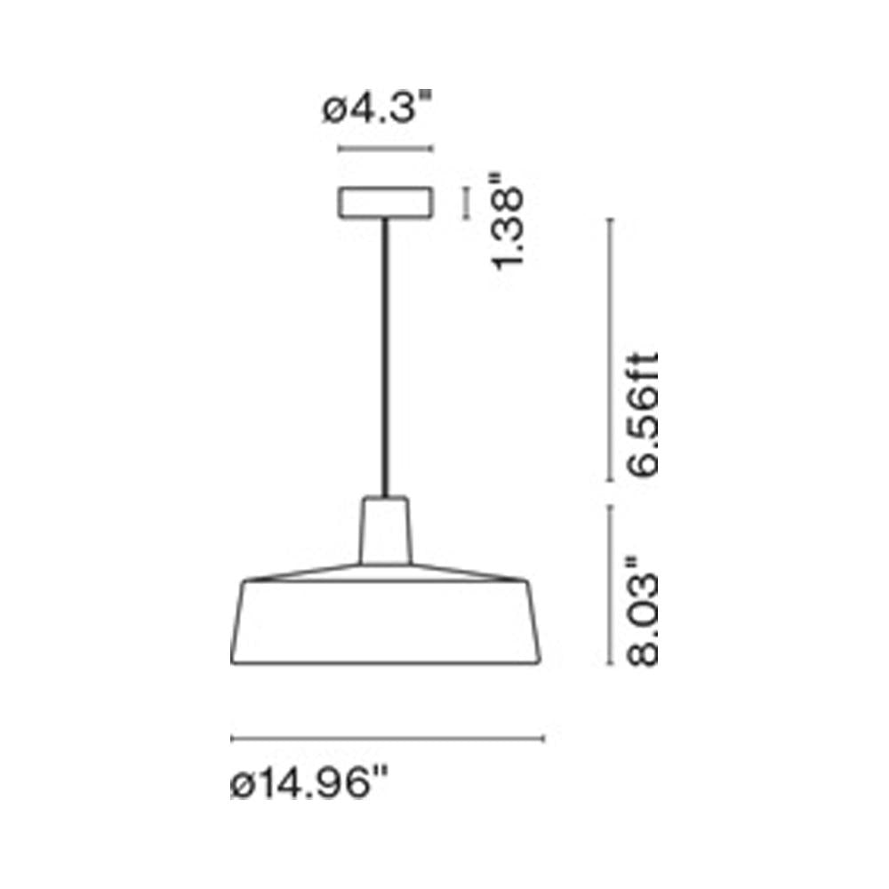 Soho LED Pendant Light - line drawing.