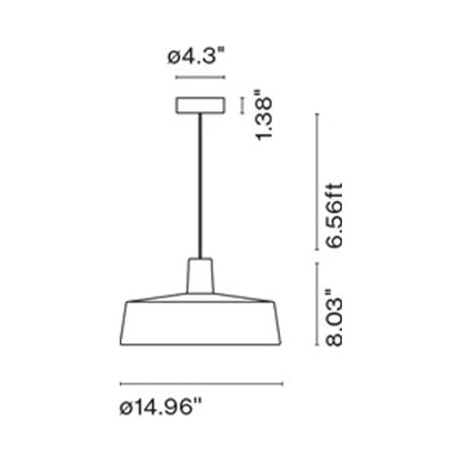 Soho LED Pendant Light - line drawing.