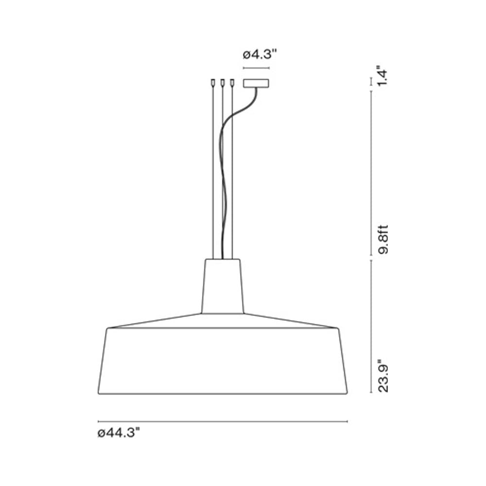 Soho LED Pendant Light - line drawing.