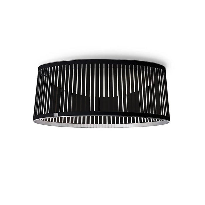 Solis LED Drum Semi Flush Mount Ceiling Light in Black (Small).