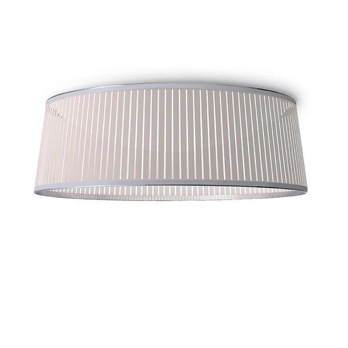 Solis LED Drum Semi Flush Mount Ceiling Light in White (Large).