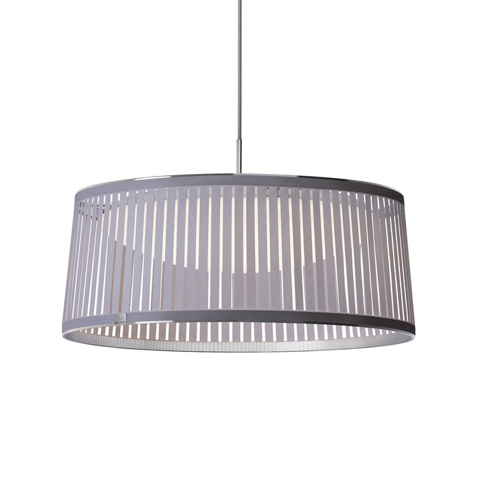 Solis LED Drum Pendant Light in Silver (Large).
