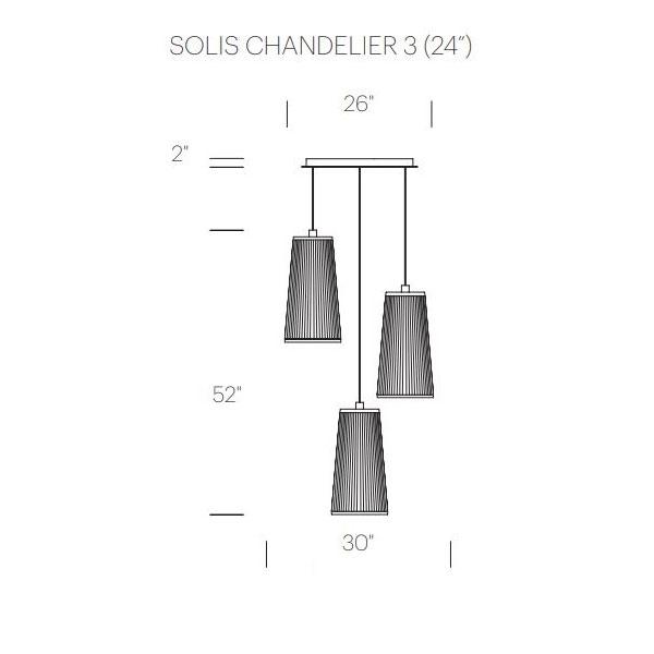 Solis LED Multi-Light Pendant Light - line drawing.