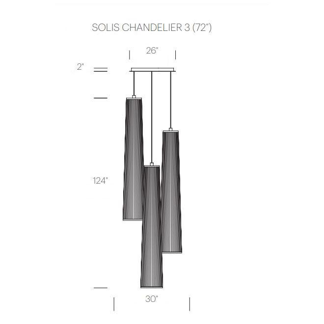 Solis LED Multi-Light Pendant Light - line drawing.