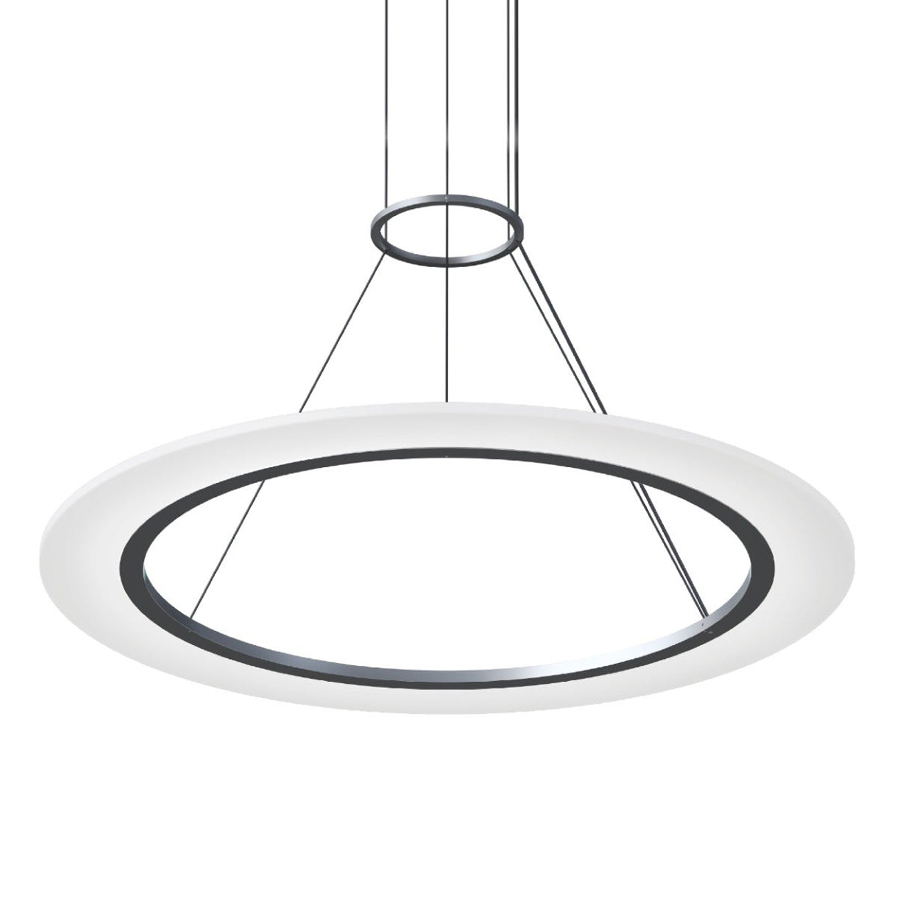 Arctic Rings™ LED Pendant Light in Bright Satin Aluminum (30-Inch).
