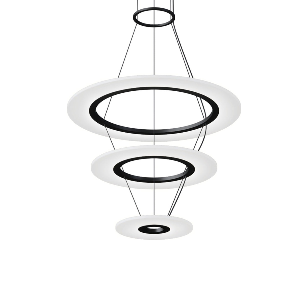 Arctic Rings™ Triple Ring LED Pendant Light in Satin Black (Small).