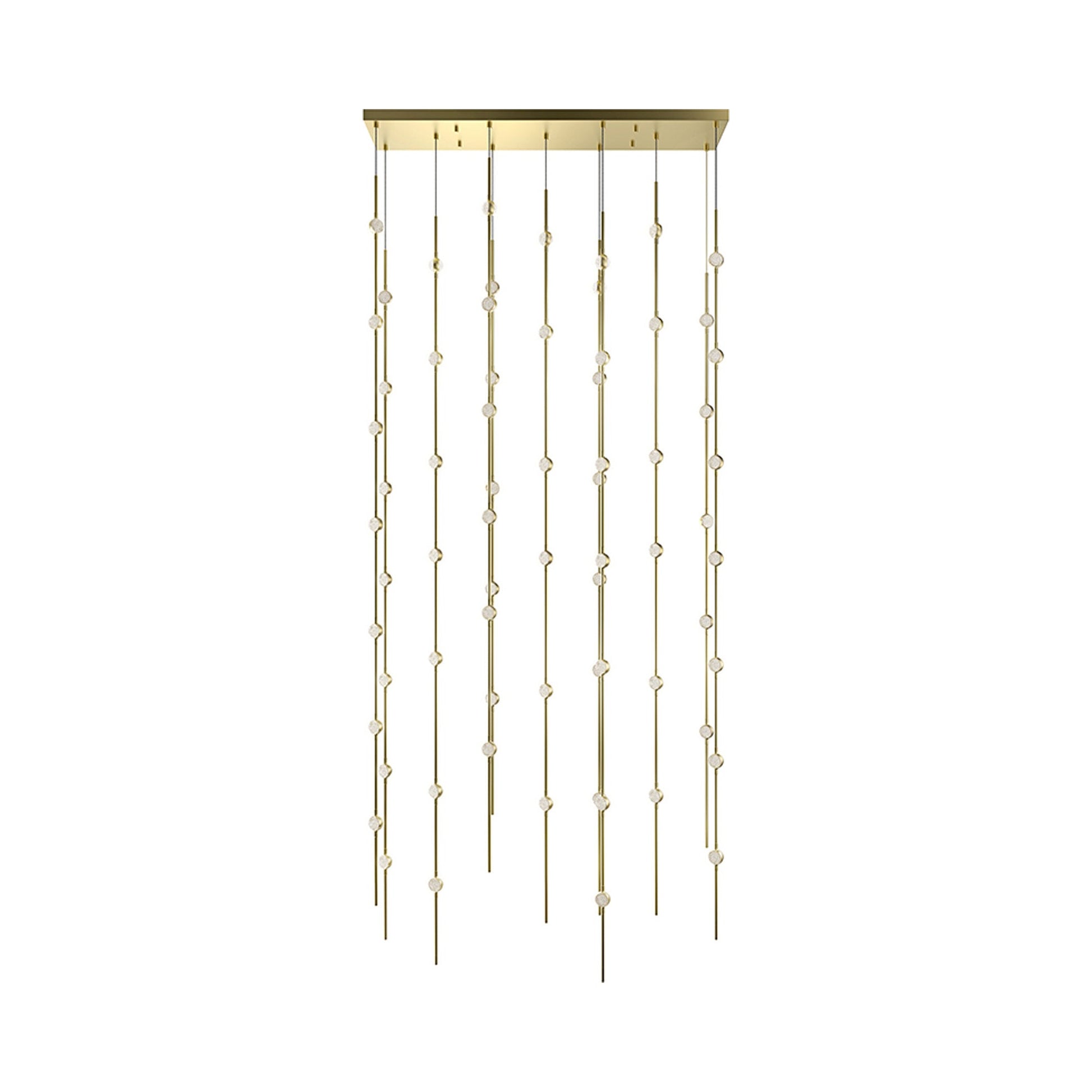 Constellation® Andromeda Rectangle LED Pendant Light in Satin Brass (Clear).