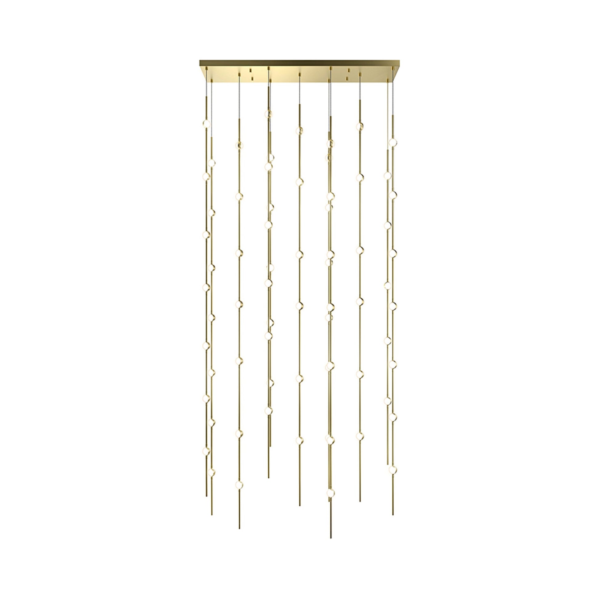 Constellation® Andromeda Rectangle LED Pendant Light in Satin Brass (White).