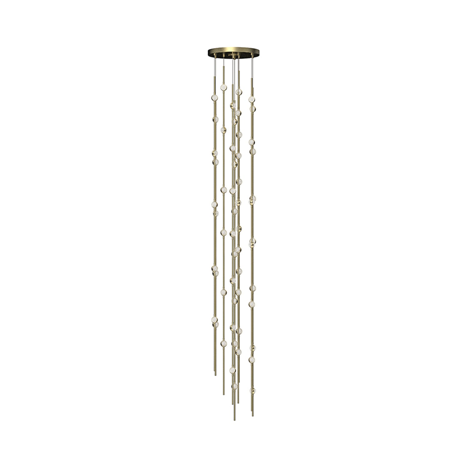 Constellation® Andromeda Round LED Pendant Light in Satin Brass/Clear (55-Light).