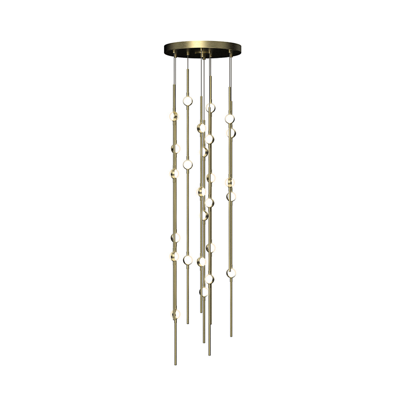 Constellation® Andromeda Round LED Pendant Light in Satin Brass/White (26-Light).