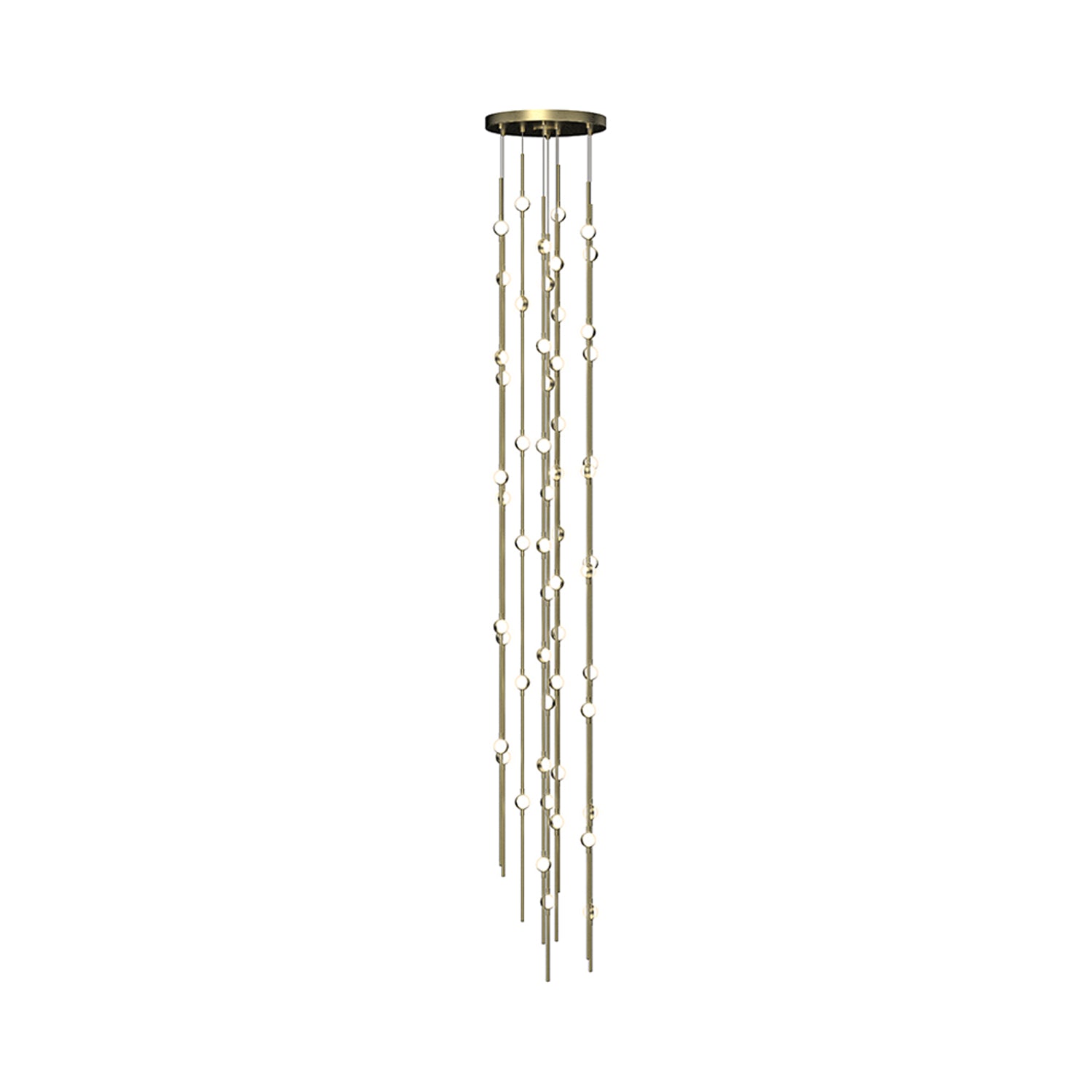 Constellation® Andromeda Round LED Pendant Light in Satin Brass/White (55-Light).