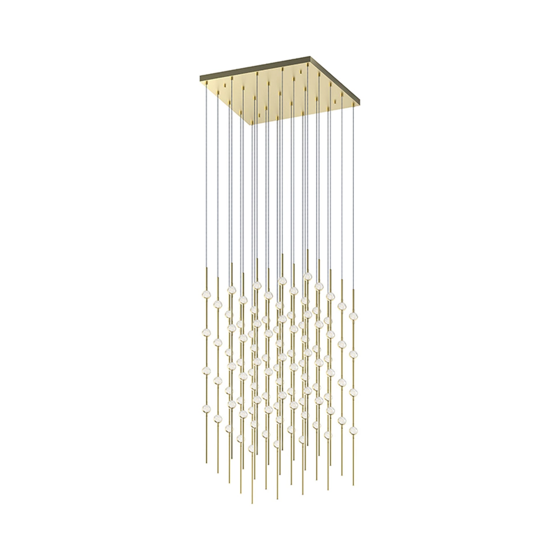 Constellation® Cosmic Cube LED Pendant Light in Satin Brass/Clear (100-Light).