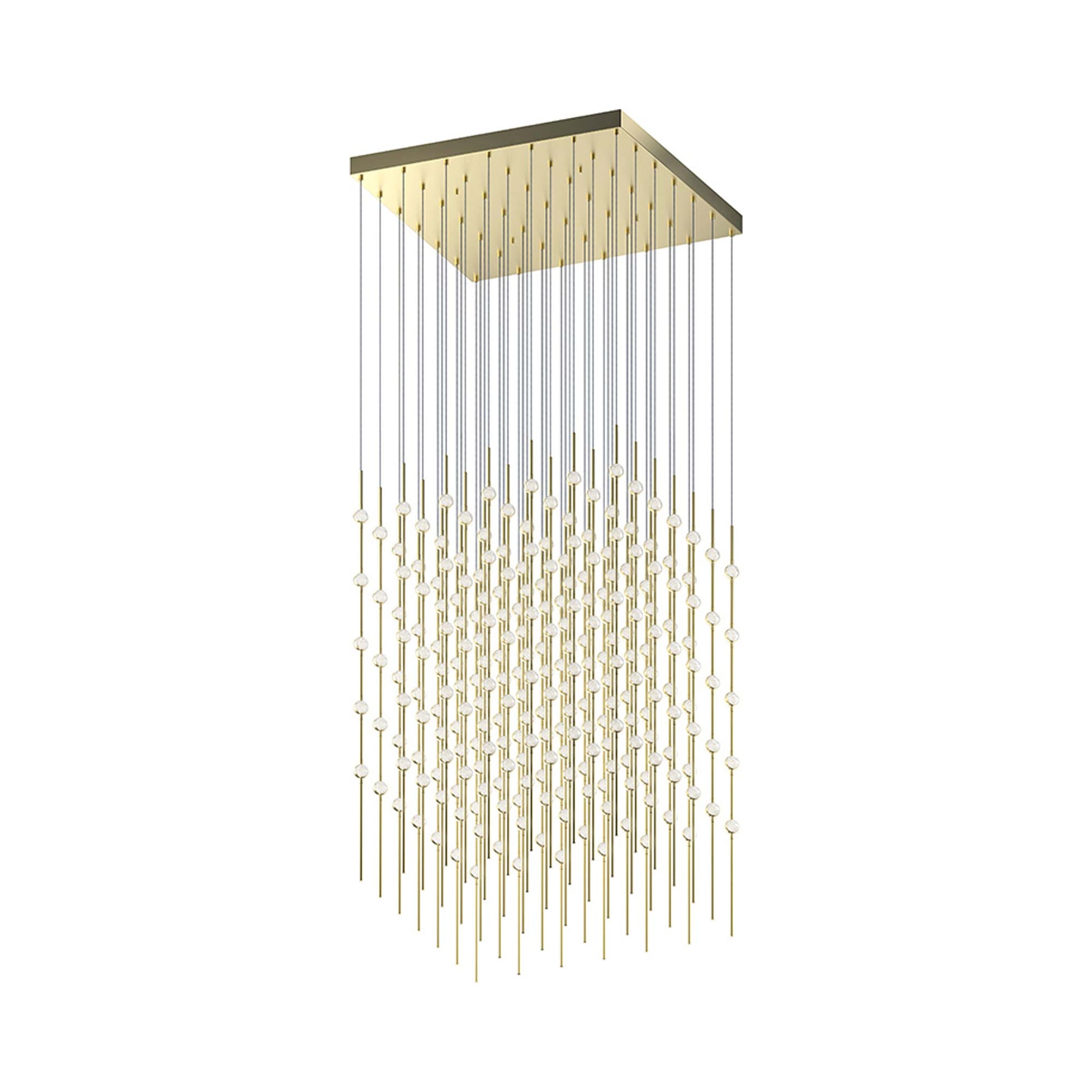 Constellation® Cosmic Cube LED Pendant Light in Satin Brass/Clear (245-Light).