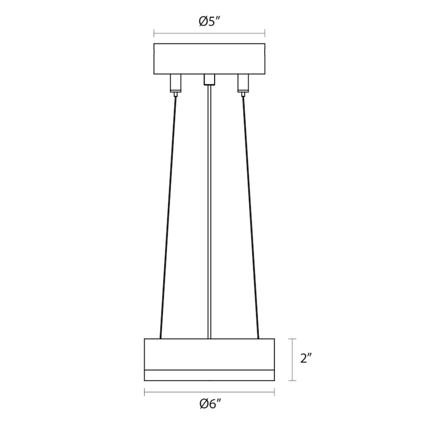 Corona Ring Mini LED Pendant Light- line drawing.