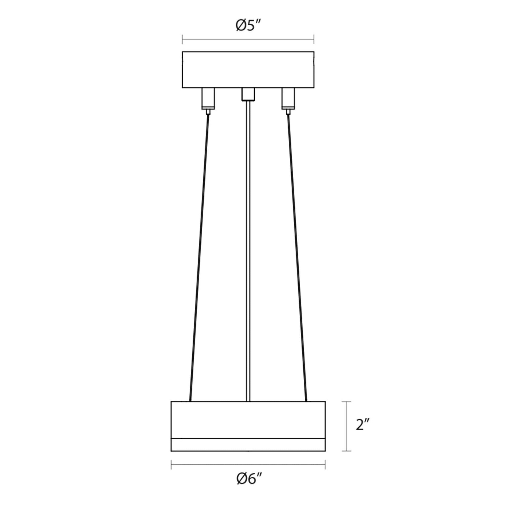 Corona Ring Mini LED Pendant Light- line drawing.