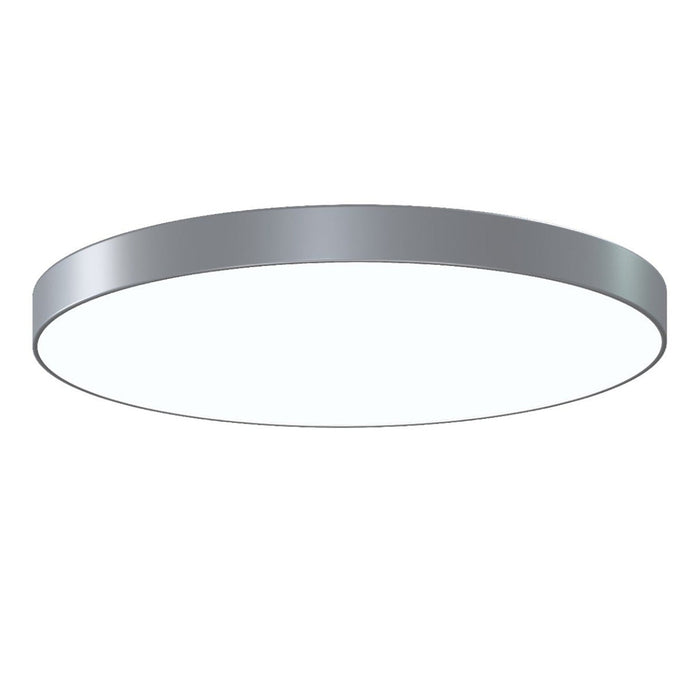 Pi LED Flush Mount Ceiling Light in Bright Satin Aluminum (30-Inch).