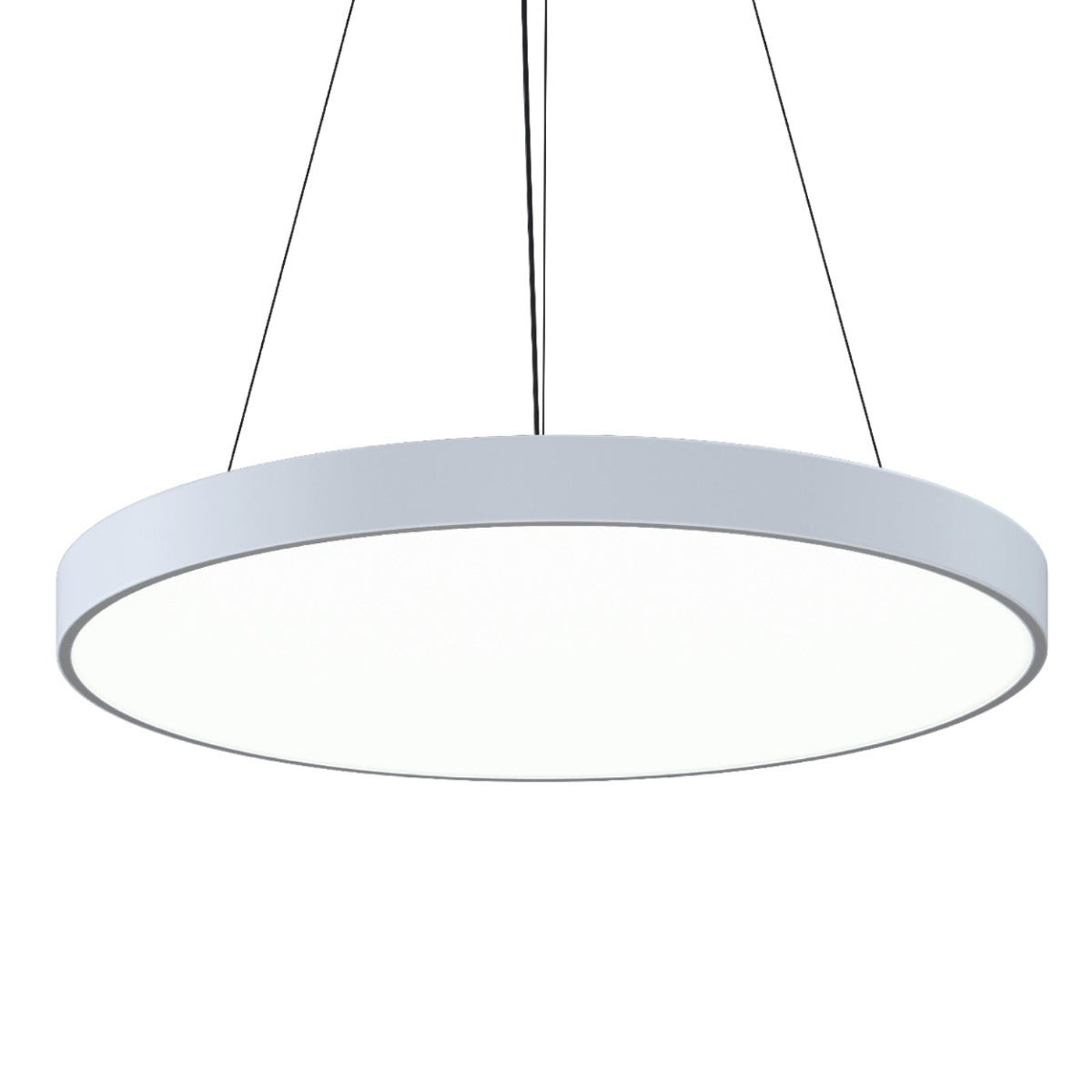 Pi LED Pendant Light in Satin White (29.5-Inch).