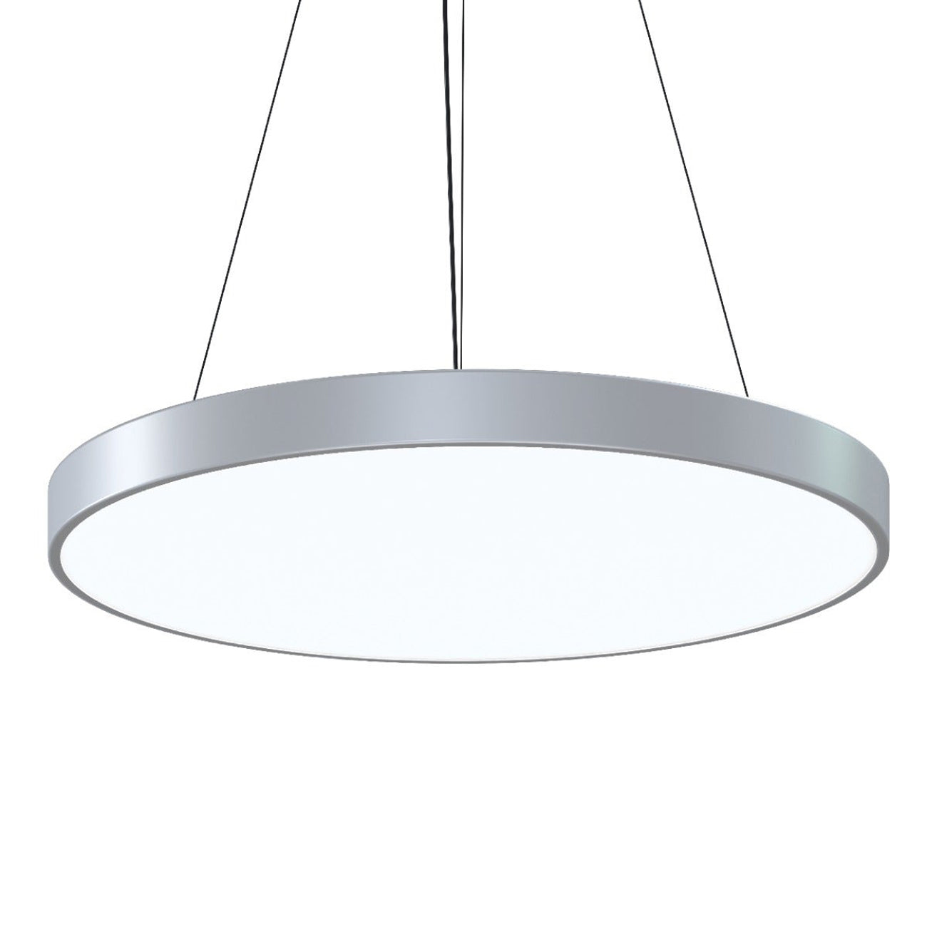 Pi LED Pendant Light in Bright Satin Aluminum (29.5-Inch).