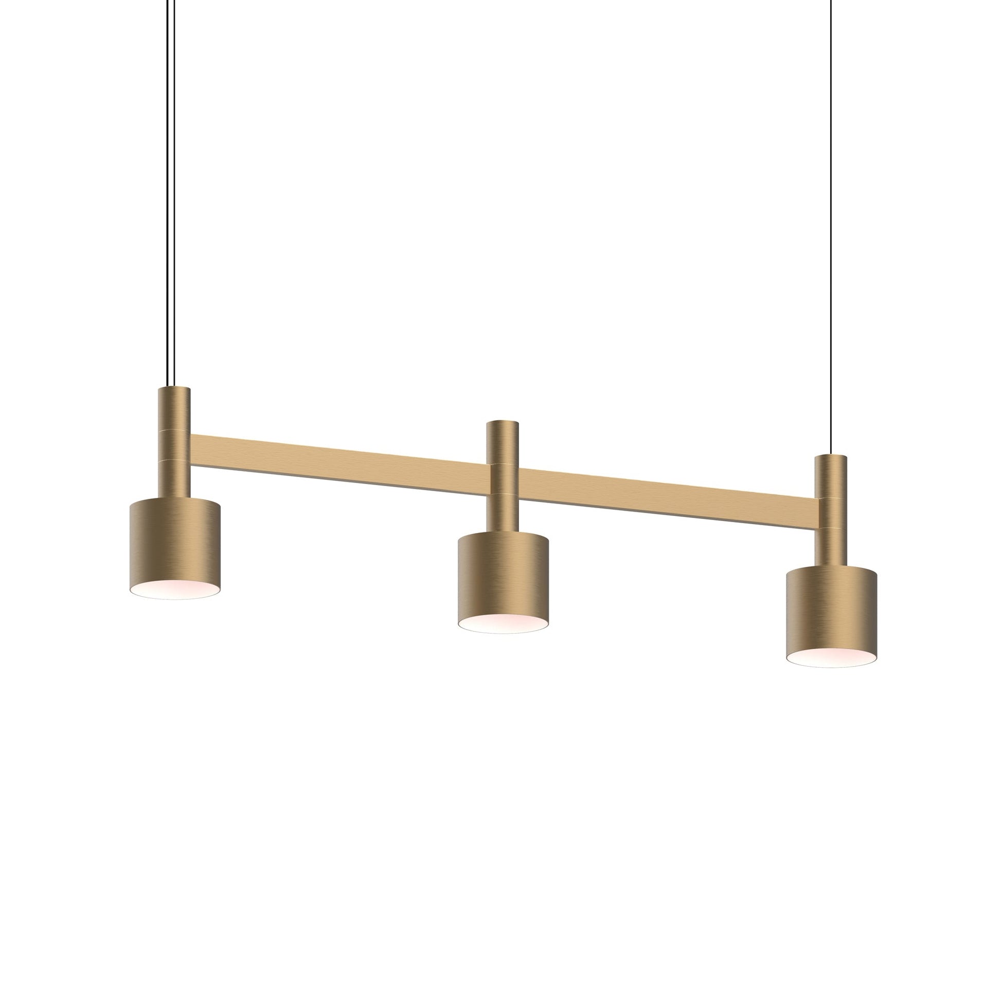 Systema Staccato™ LED Multi Light Pendant Light in Satin Brass (3-Light/Drum Shade).