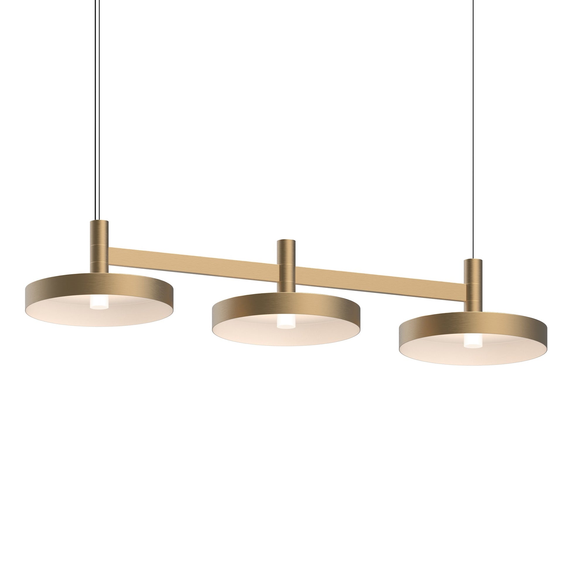 Systema Staccato™ LED Multi Light Pendant Light in Satin Brass (3-Light/Pan Shade).