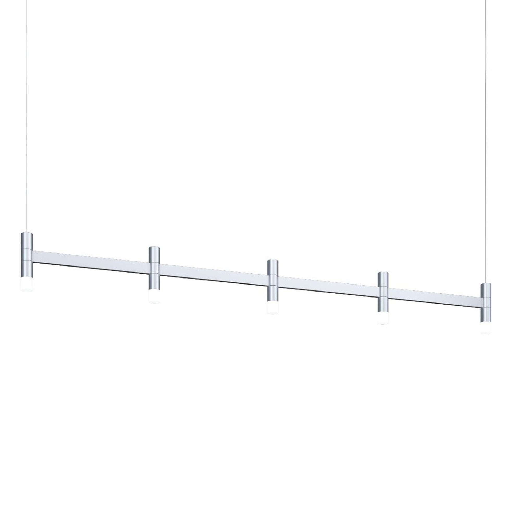 Systema Staccato™ LED Multi Light Pendant Light in Bright Satin Aluminum (5-Light/Without Shade).