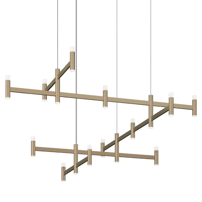Systema Staccato™ LED Offset Pendant Light in Satin Brass (Standard).