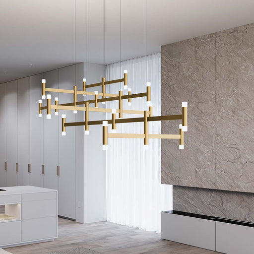 Systema Staccato™ LED Offset Pendant Light in living room.