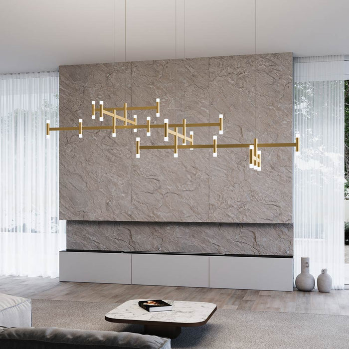 Systema Staccato™ LED Offset Pendant Light in living room.