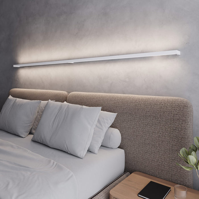Thin-Line™ LED Wall Light in bedroom.