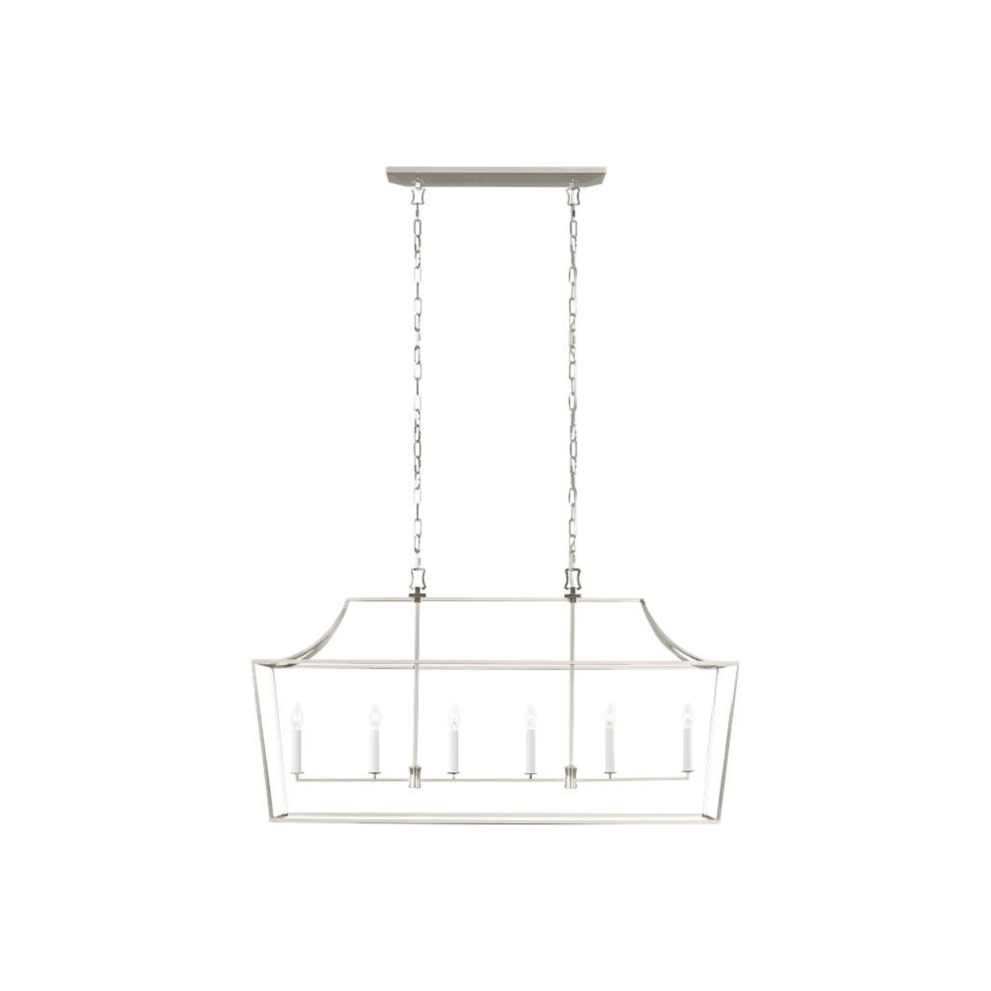 Southold Linear Chandelier in Burnished Brass.