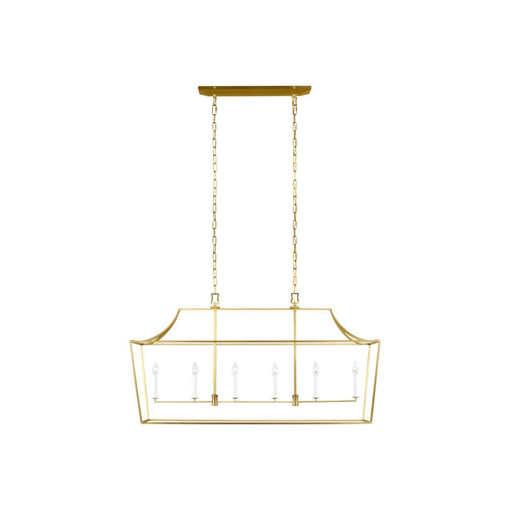 Southold Linear Chandelier in Polished Nickel.