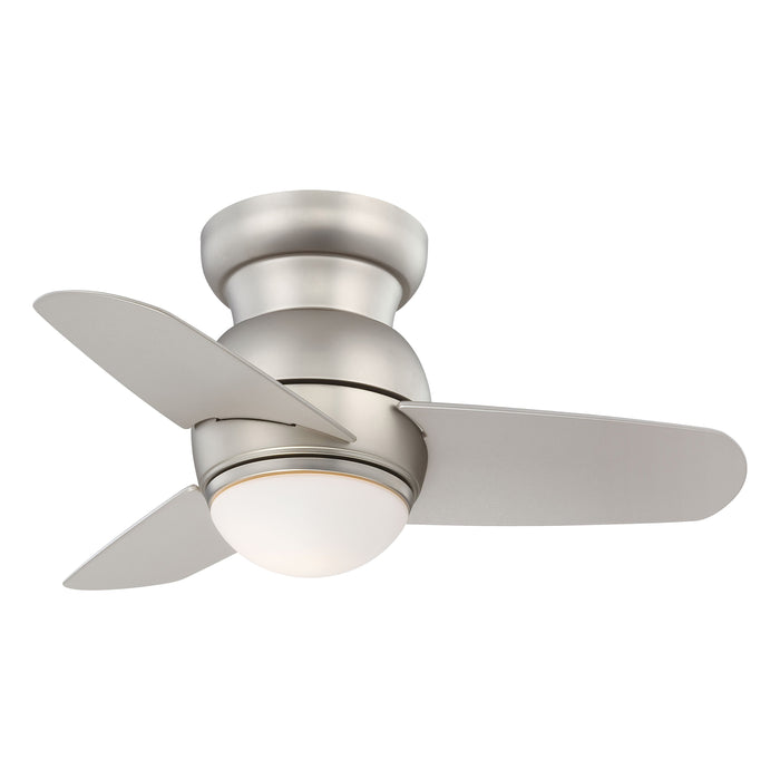 Spacesaver LED Ceiling Fan in Brushed Steel / Etched Opal.