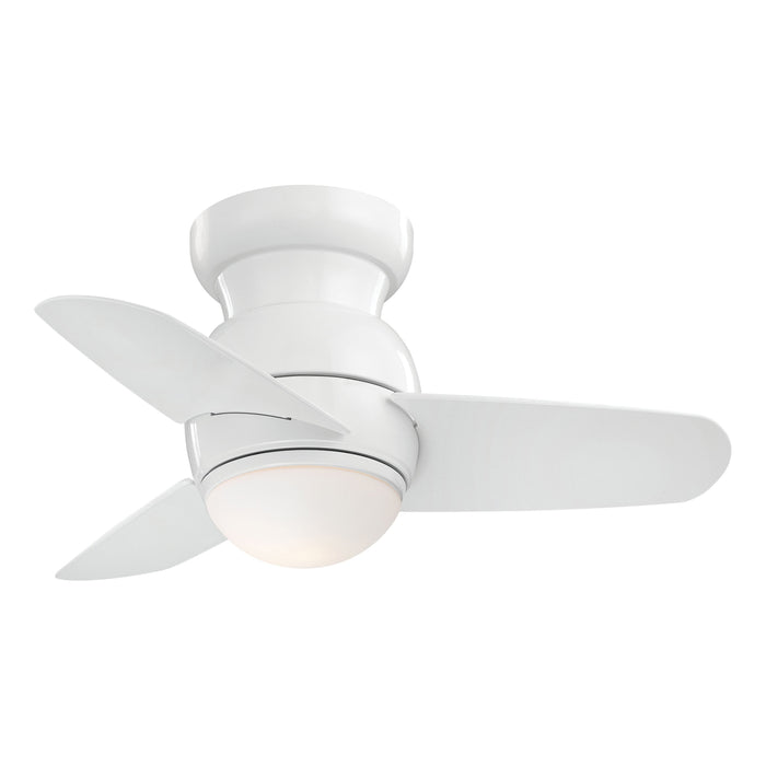Spacesaver LED Ceiling Fan in White / Etched Opal.
