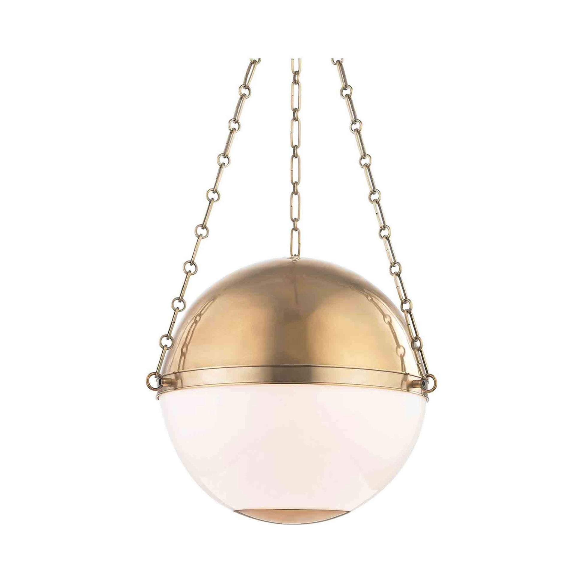 Sphere No.2 Pendant Light in 3-Light/Aged Brass.