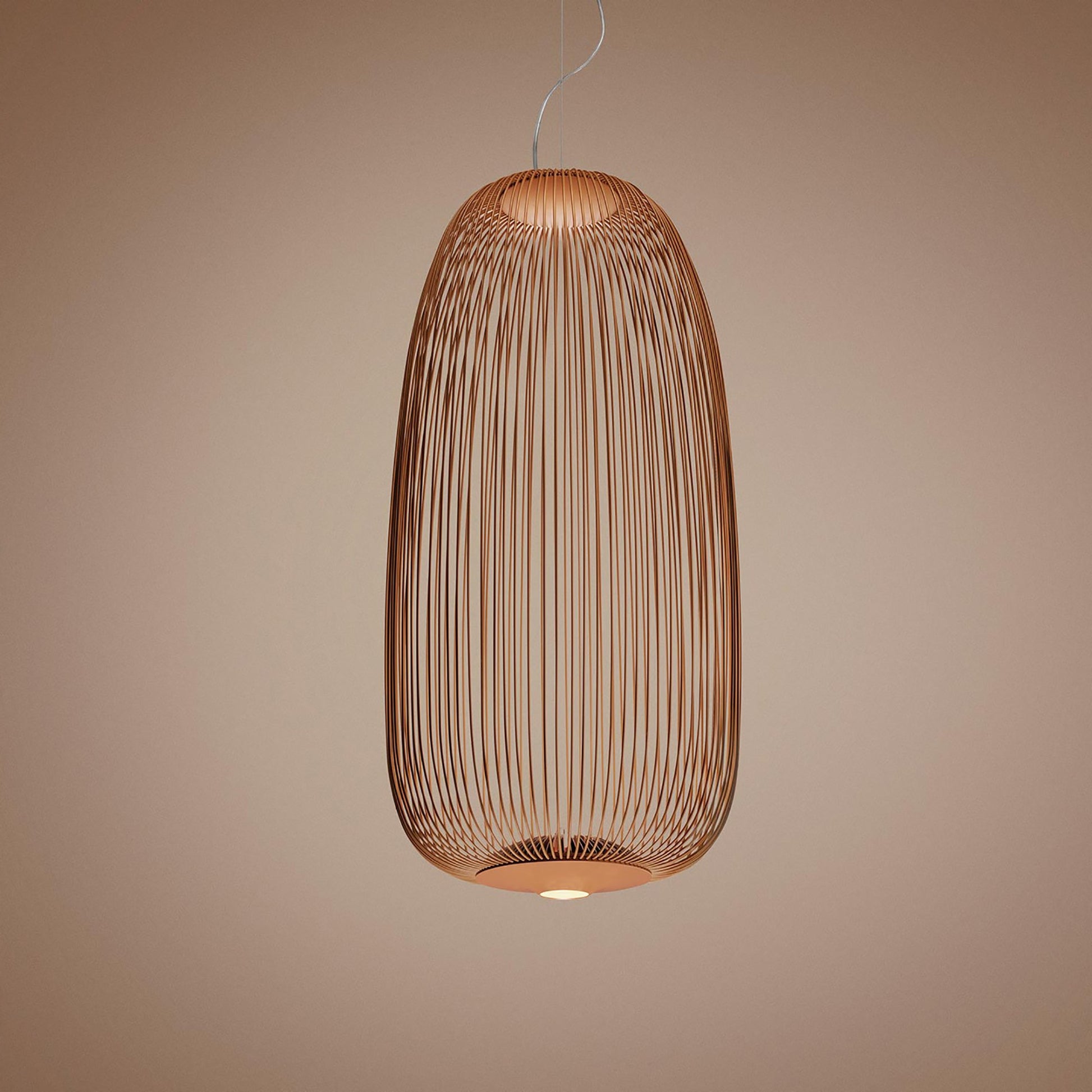 Spokes 1 LED Pendant Light in Copper.